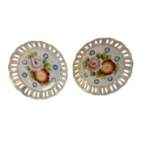 SET OF 2HADSON CHINA COLORFUL FLORAL 7" PLATE MADE IN JAPAN